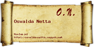 Osvalda Netta névjegykártya